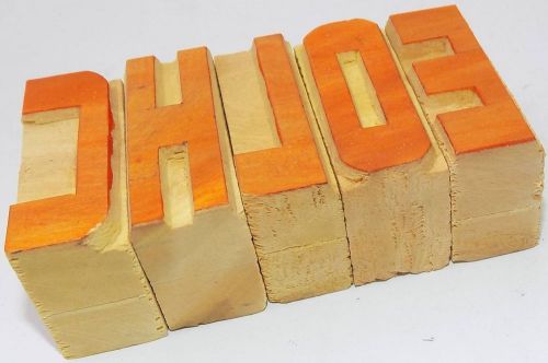 Letterpress Wood Type Printers 5 Block &#039;CHLOE&#039; Typography #bc-1283