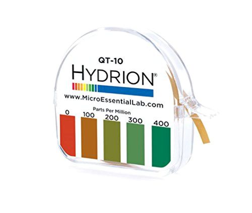 Hydrion QT-10 Papers Quaternary Ammonium Sanitizer Single Roll TEST KIT - Use wi