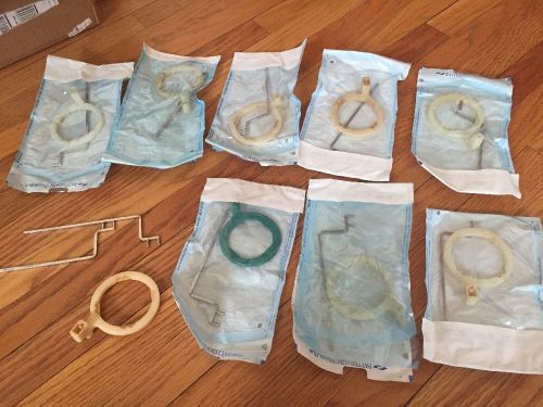 Lot of 9 dental xray holders ant., post., bws, autoclavable rods, rings
