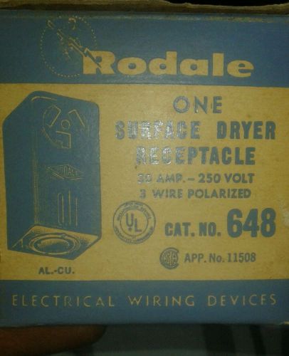 Vintage Rodale Dryer Receptacle No. 648 3wire polarized NOS