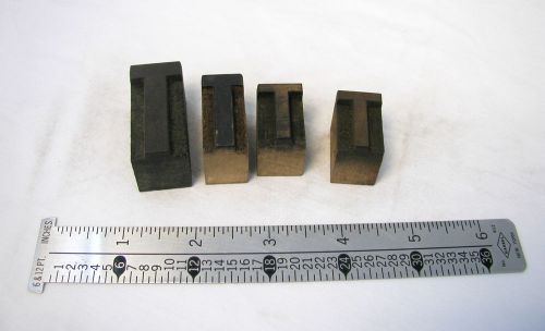 Lot of 4 Antique Letterpress wood type Letter &#034;T&#034; printing blocks