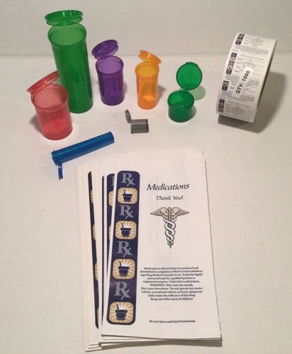 Generic RX PACKAGING KIT QTY CONTAINERS CONES MEDICATION BAGS MMJ LABELS 420 USA