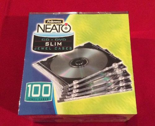 100 Lot Slim Clear Fellowes Neato Jewell Cases