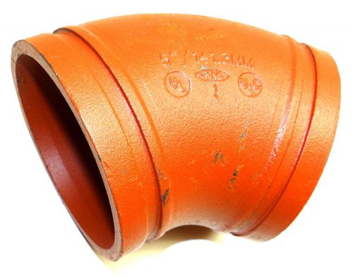 &#034;Grinnell&#034; 201 Fire Sprinkler 45° Elbow Grooved Pipe Fitting (5&#034;\141.3mm)