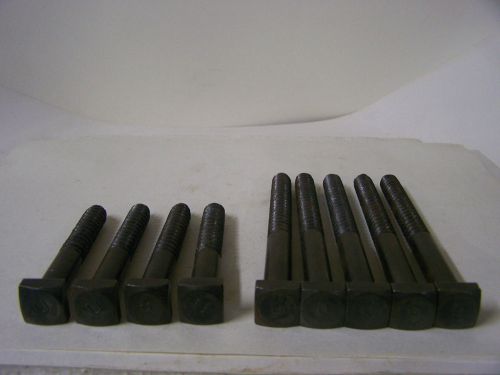 1/2&#034; lag bolts square head plain steel assorted lengths 4 @ 4&#034;, 5 @ 6&#034; = qty 9 for sale