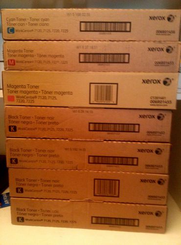 7 NEW GENUINE XEROX BLACK TONER CARTRIDGES 006R01453/55/56 For WorkCentre 7120 7