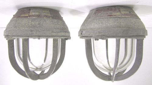 Vtg crouse hindes ev-505 industrial explosion proof glass light globes pair (2) for sale