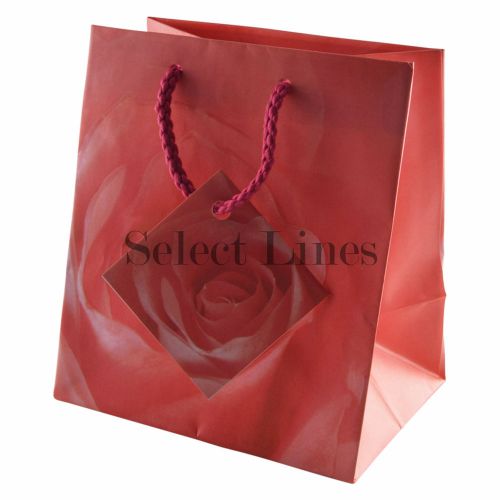 20pc Pink Rose Jewelry Shopping Gift Bag Tote 4-1/2&#034; H