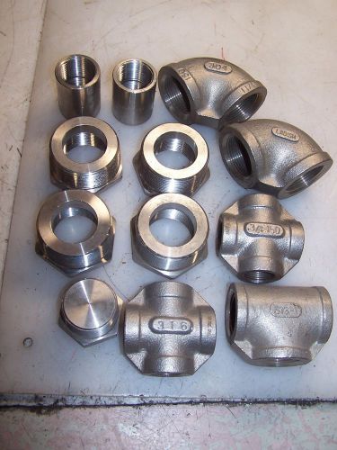 (12) LOT OF 12 NEW ASP ISE STAINLESS PIPE FITTING BARSTOCK 90 ELBOW TEE FITTING