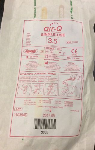 COOKGAS AIR-Q LARYNGEAL AIRWAY TUBE SINGLE USE 3.5 NIP