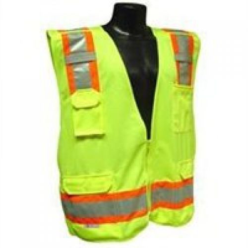 Radians SV46G5X Class 2 Breakaway Survey Safety Vests, Two Tone Green, 5 Extra