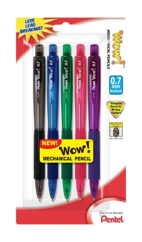 Pentel Wow Mechanical Pencil 0.7mm Assorted Barrels 5 Pack (AL407BP5M)
