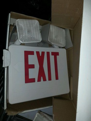 Fulham fhec31wrrc - plastic standard led exit sign &amp; emergency light combo-red for sale
