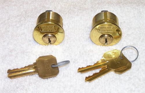 2 - Marks Brass Mortise Cylinders ANSI 605 US3 Bright Brass Finish