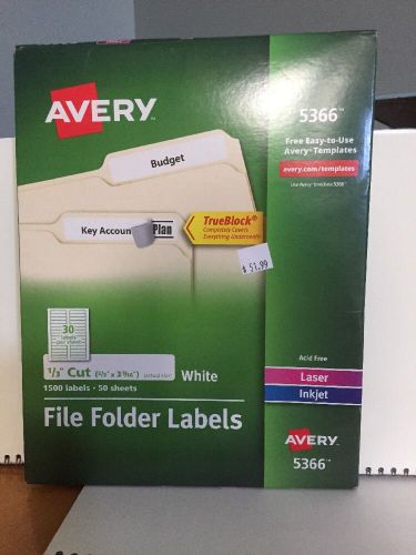 Avery Filing Label - 0.66&#034; Width X 3.43&#034; Length, 0.33&#034; Length Permanent 1500