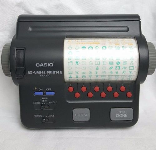 Casio Label Maker EZ - Label Printer KL-300 Loose Battery Cap Works Fine