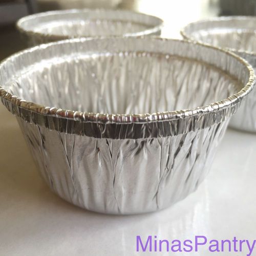 90 Aluminum Foil Custard Muffin Cupcake Ramekin Cups 4 oz Disposable