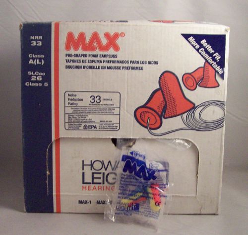 Howard leight max  foam cordless ear plugs 102 pairs pfb01888,rev.1.3 for sale
