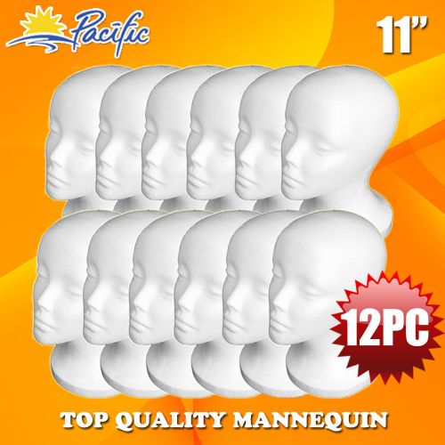 12PCS 11&#034;STYROFOAM FOAM MANNEQUIN MANIKIN head wig display hat glasses