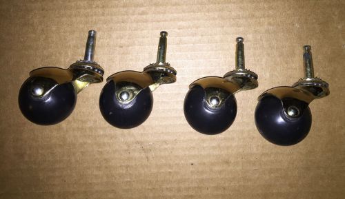 (4) Ball Casters 2&#034; Hooded English Antique Finish Grip Neck Stem