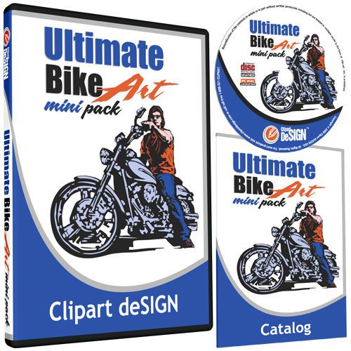 MOTORCYCLE BIKER CLIPART-VINYL CUTTER PLOTTER-VECTOR CLIP ART CD