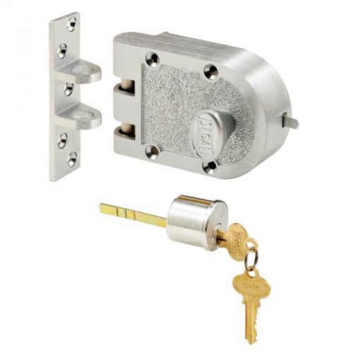 Deadlock with single cylinder and flat strike, chrome brush, bronze latchbolts for sale