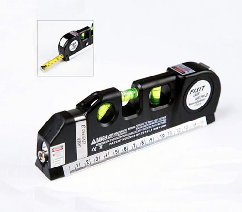 New multipurpose 3 bubbles laser level measuring tape 8ft aligner ruler quality for sale