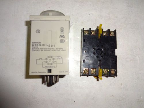 Omron h3bg-8h-301 timer 120v with omron p2cf-08 for sale