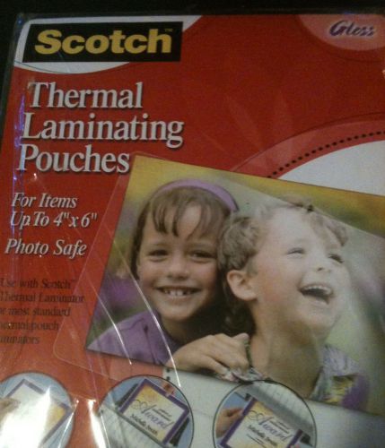 Scotch Thermal Laminating Pouches for Items up to 4&#034; x 6&#034; Photo Safe (5 Pouches)