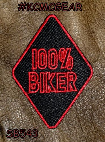 Motorcycle Patch 100% Biker Little Diamond Badge Embroidered Jacket or Vest