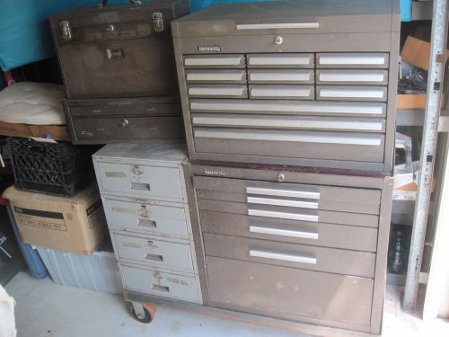 Machinist Kennedy Toolboxes ~ #520~#295~12 Drawer~2 Drawer Riser~4 Drawer Side