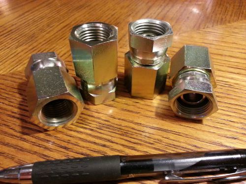 EATON Hydraulic Hose Adapter, 1/2-14 FNPT to FNPSM, Straight, bag of 4