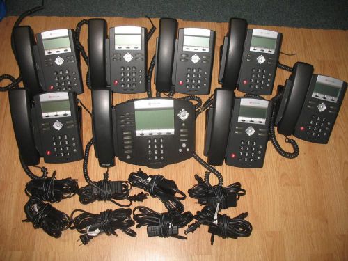 LOT of 8 POLYCOM SOUNDPOINT IP 650 330 VoIP BUSINESS TELEPHONES PHONES HANDSETS