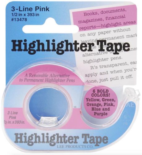 Pink Highlighter Tape 0.5 x 393 inches 13478