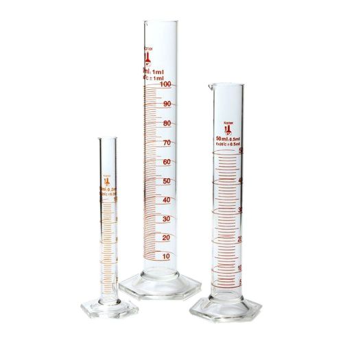 Glass Beaker Measuring Set Graduated Lab Scientific Cylinder 3 Piece 10,50,100ml