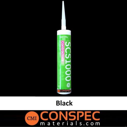 GE SCS 1000 Contractors BLACK Silicone Sealant 10.1 oz