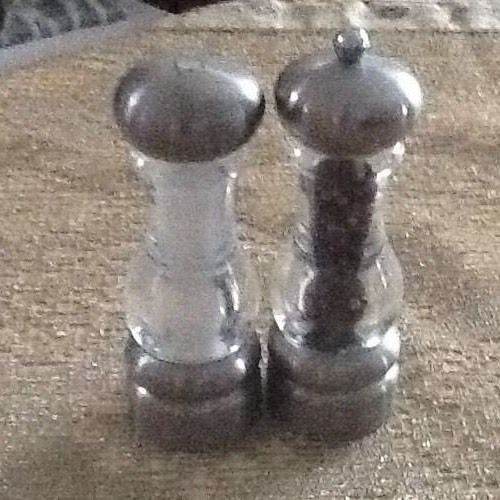 Pepper Mill And Salt Shaker 6 Inch High Original Price $29.99 Each