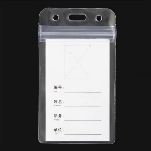 New 10pcs Vertical Transparent Plastic Clear ID Name Card Badge Holder