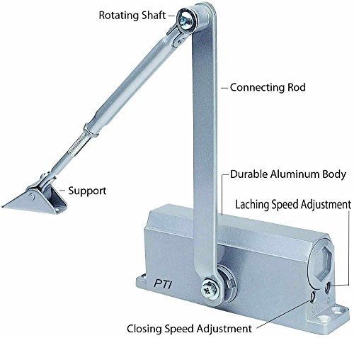 PTI BEST SELLER Automatic Door Closer With Hydraulic Hinge - Slowly Closes and