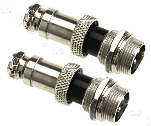 2 x Electrical Circular Aviation Plug 4 Pin 16mm Male &amp; Female Connector