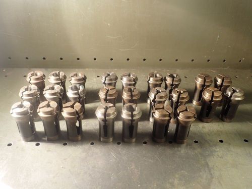 25 Piece Assortment of Hardinge, Brown &amp; Sharpe 11C Round Collets 7/32&#034; to 3/4&#034;