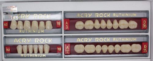 4 full set of acrylic denture 28 teeth ruthinium acryrock 112 teeth size 13 a3 for sale