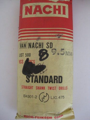 8 new van nachi 9.5mm (0.3740&#034;) twist drill bit 118° point hss jobber lg (bb) for sale