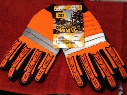 NEW Caterpillar Cat Padded Palm High Visibility Mining Work Gloves XL Orange