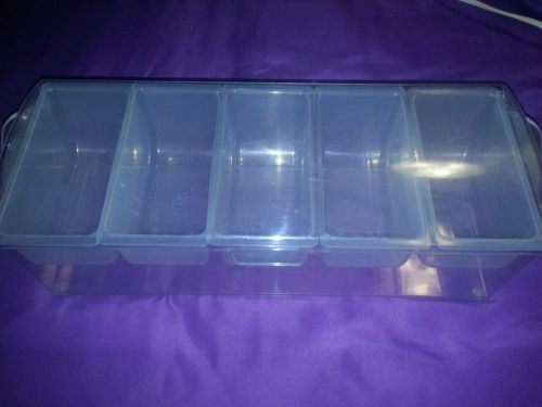 BAR CONDIMENTS CADDY CLEAR 5 COMPARTMENT BAR PLASTIC CONTAINER