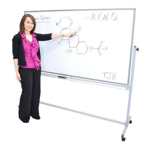 Learning Magnetic Whiteboard Luxor Mobile 72&#034; x 40&#034; Double Sided 1 Pack Teacher