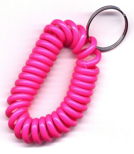 (50) Spiral Wrist Coils Key Chains - PINK