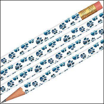 Fancy Foil Blue Paws - 144 pencils per order