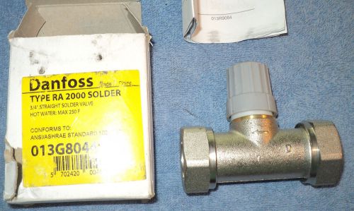 New~danfoss 013g8044  3/4&#034; straight thermostatic radiator valve, double solder u for sale