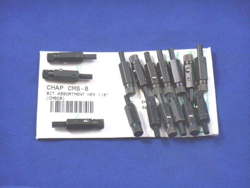 LOT of 16 NEW Chapman 1/8&#034; Hex Bit for 1/4&#034; Hex Slot, CMS-8 USA - Expedited Ship